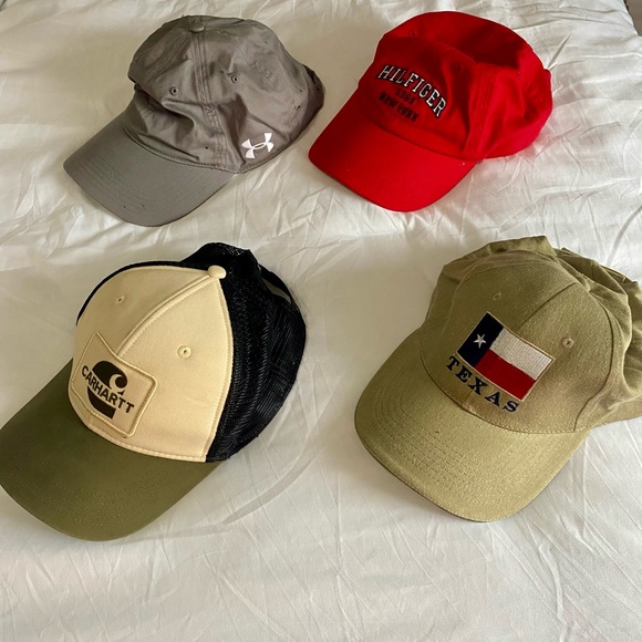 Carhartt Other - 4-Pack Baseball Cap Bundle- Carhartt, Tommy Hilfiger, Under Armour & Texas